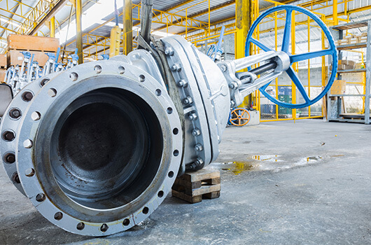 A huge industrial ball valve